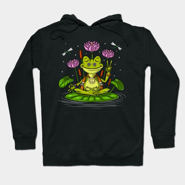 Hippie Frog Yoga Hoodie by underheaven